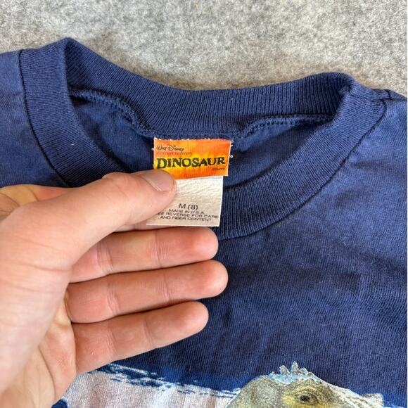 Vintage Disney Dinosaur Aladar Shirt Kids M/8 Blue Iguanodon Animal Print Movie - Picture 6 of 7